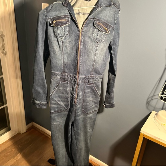 Bebe denim jean jumpsuit - Picture 10 of 14